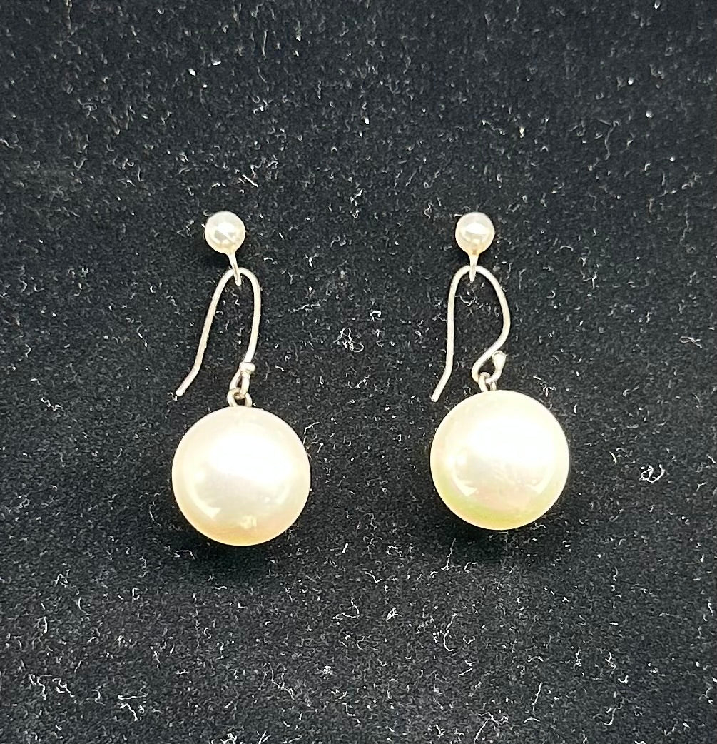 Real White Pearl Large drop Earrings