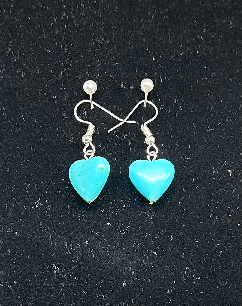Turquoise heart earrings