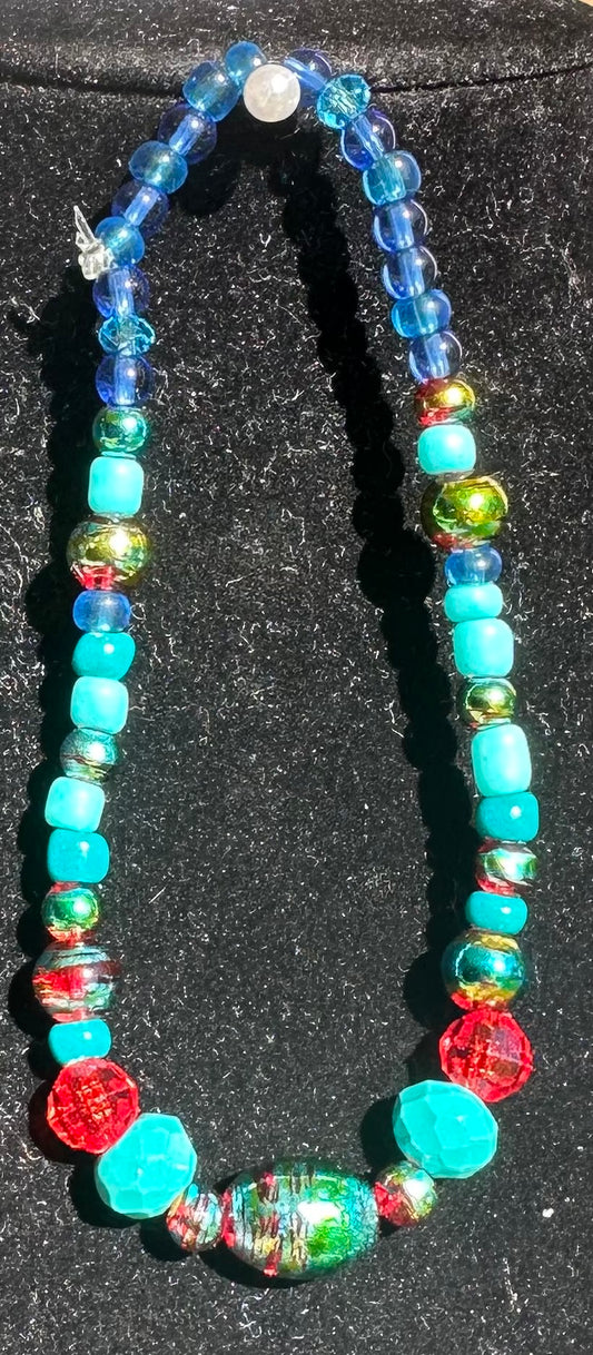 Blue coloured Christmas beaded Bracelet