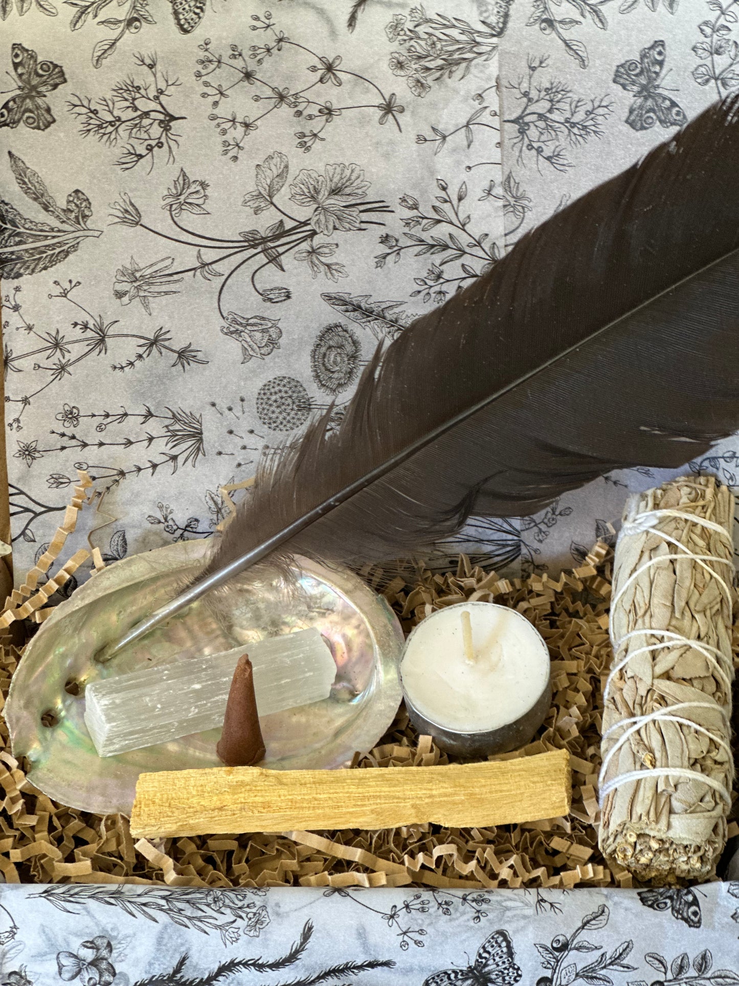 Sage Smudge kit - black feather