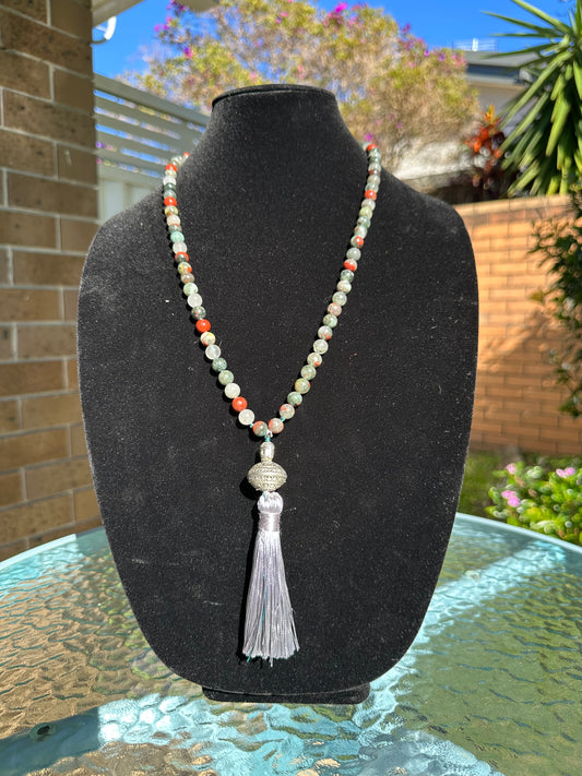 8mm African blood stone Mala