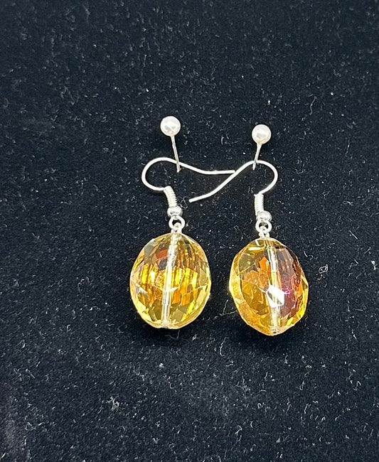 Shimmering Gold Glass Earrings