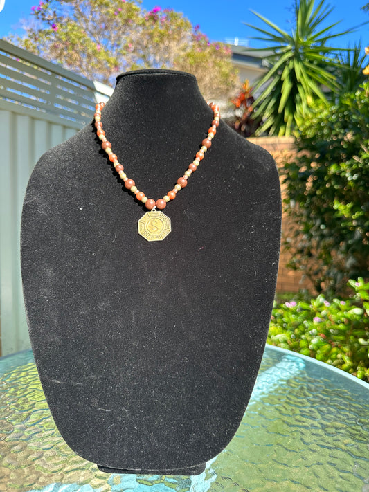 Yin Yang beaded necklace