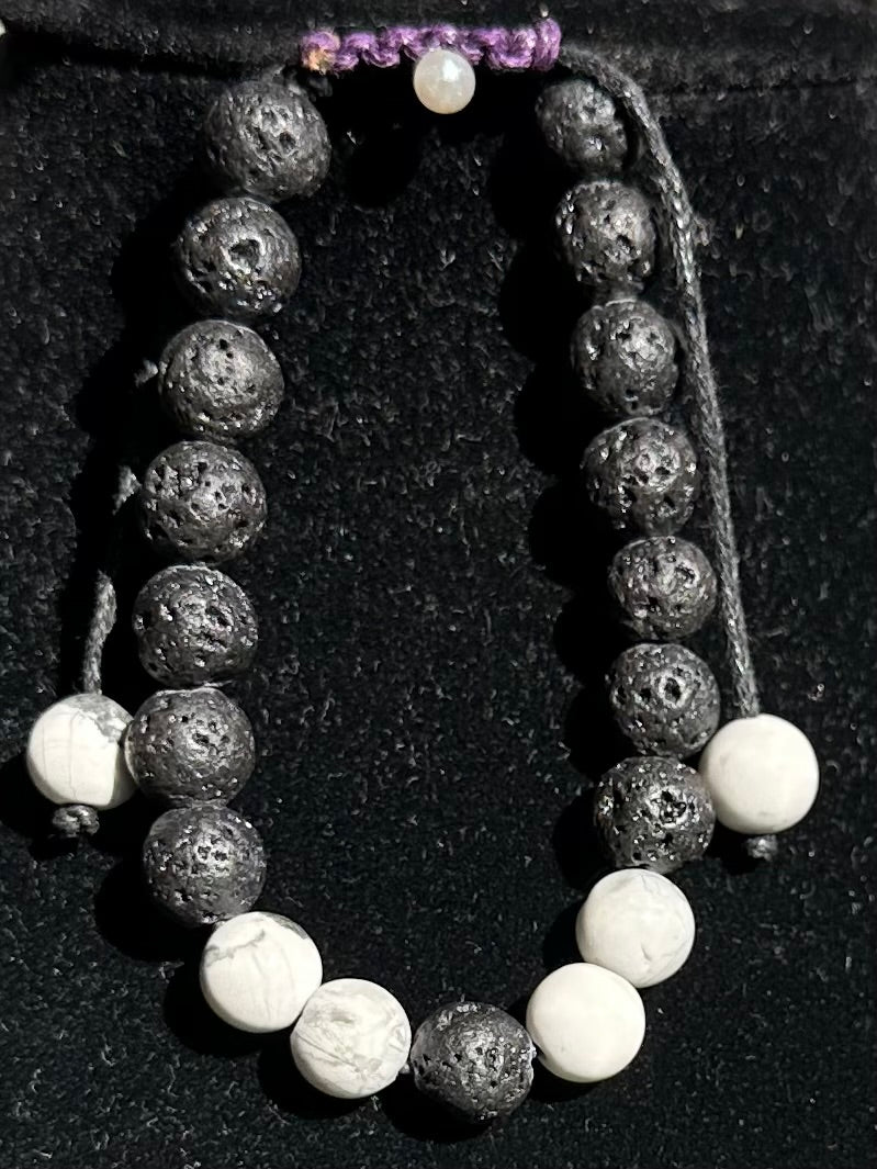 Howlite and lava stone Bracelet