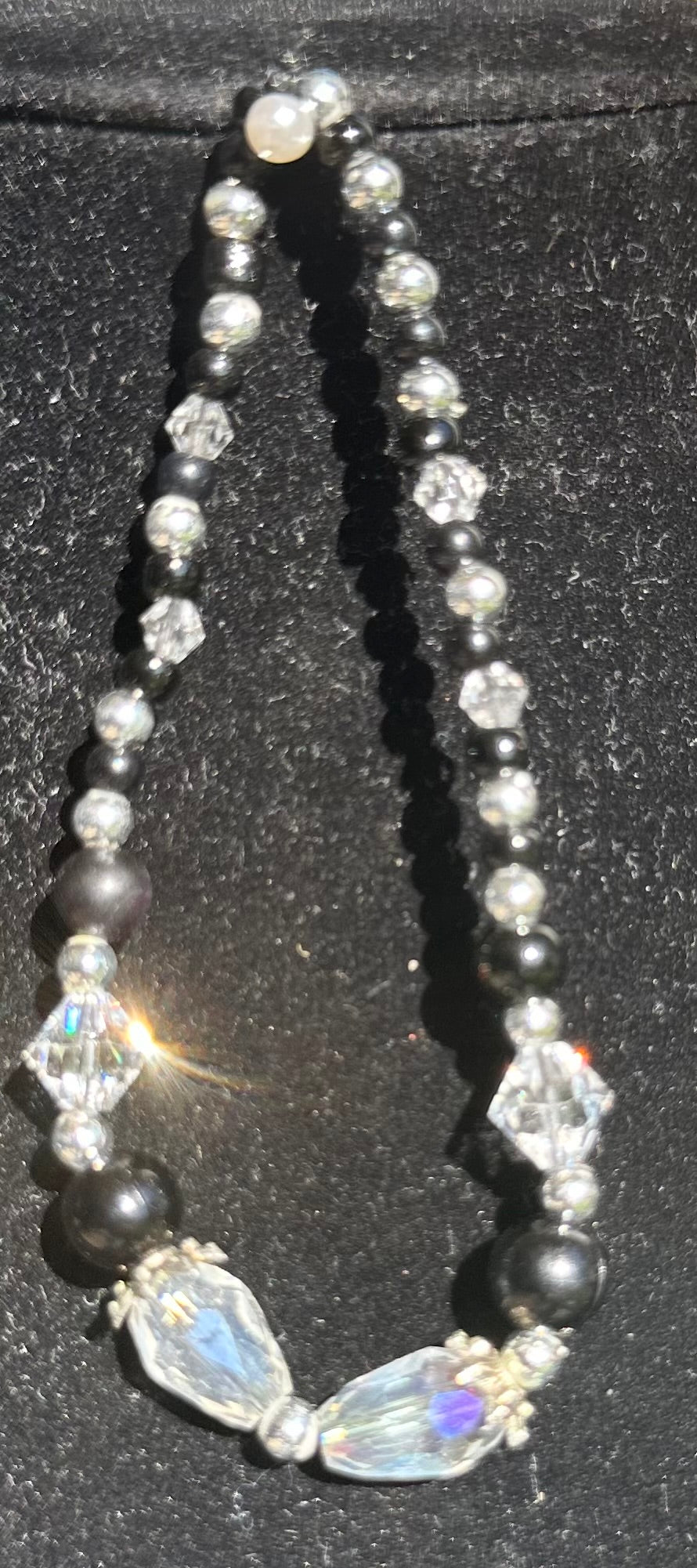 Onyx and clear crystal Bracelet