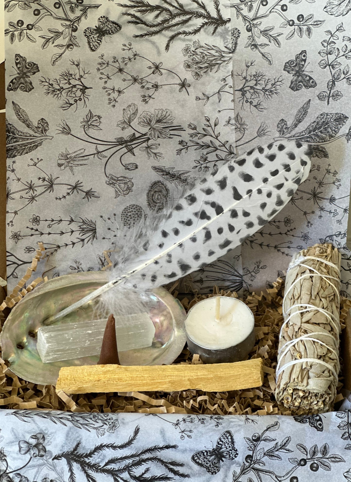 Sage Smudge kit - spotted feather