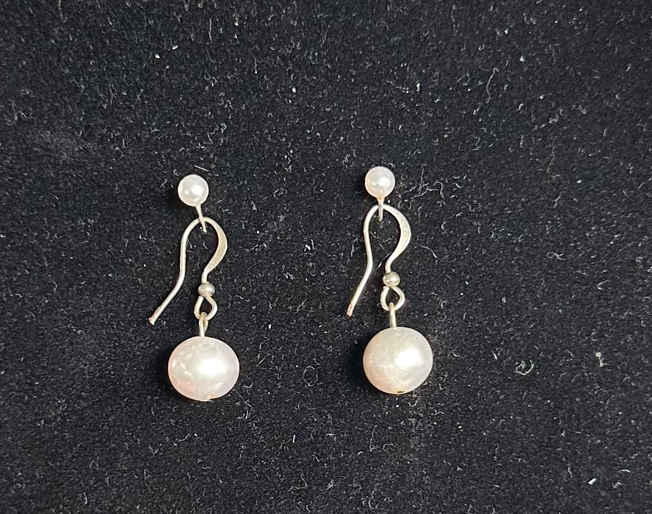 Real Lavender pearl drop earrings