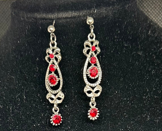 Antique garnet drop earrings