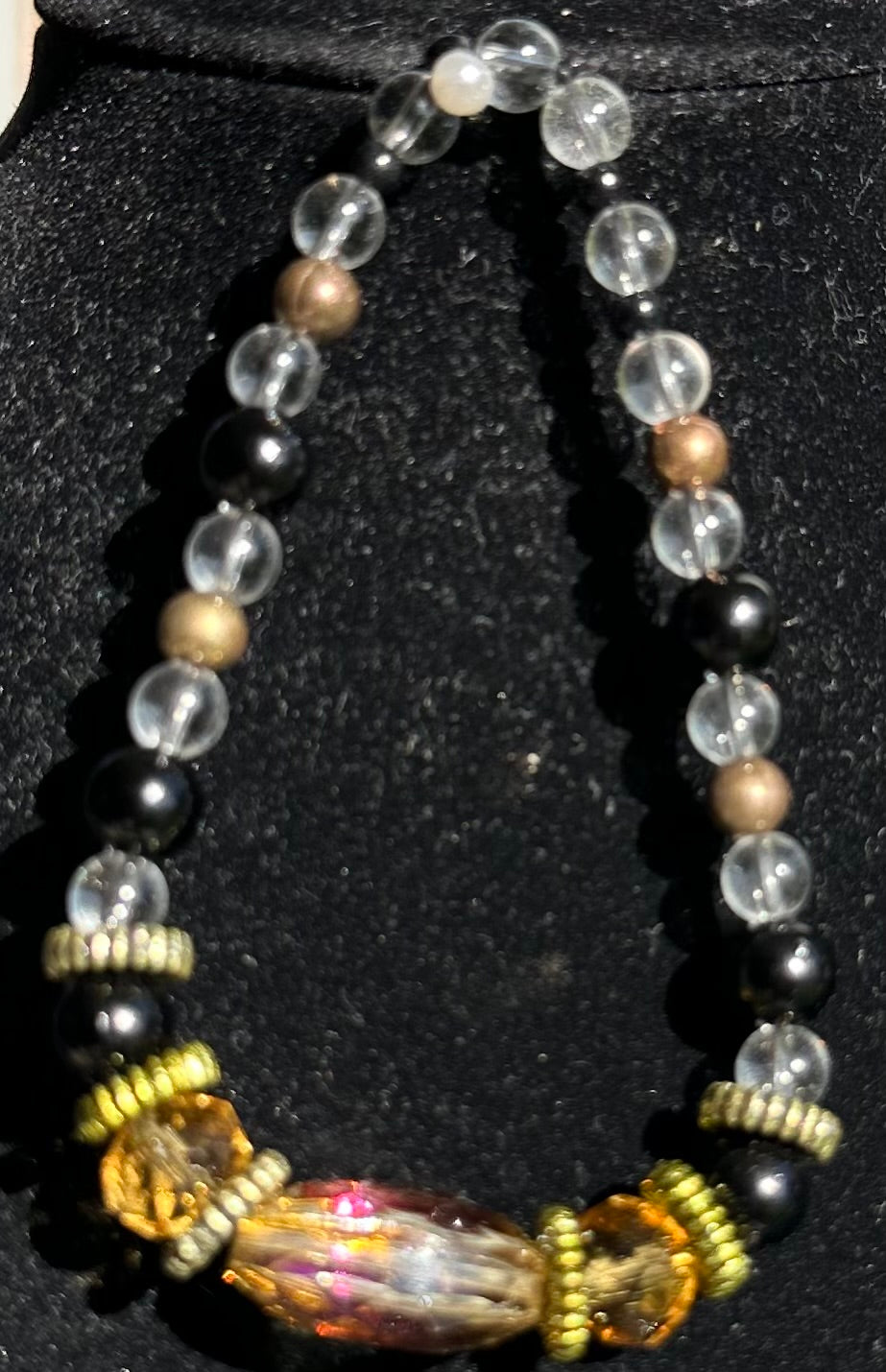 Black and gold beaded Bracelet