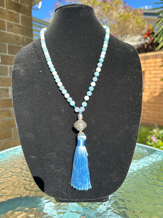 Natural light blue Aventurine  Mala