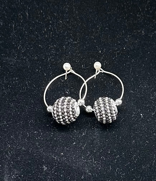 Ladies Fashion ball and hoop earrings