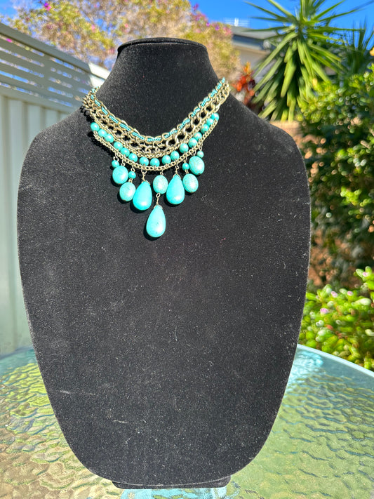 Vintage style bohemian turquoise necklace