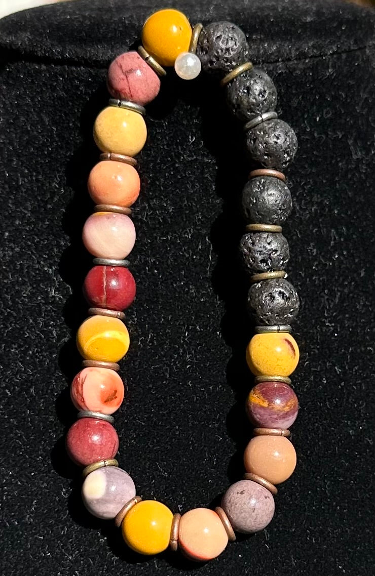Mookite and lava stone Bracelet