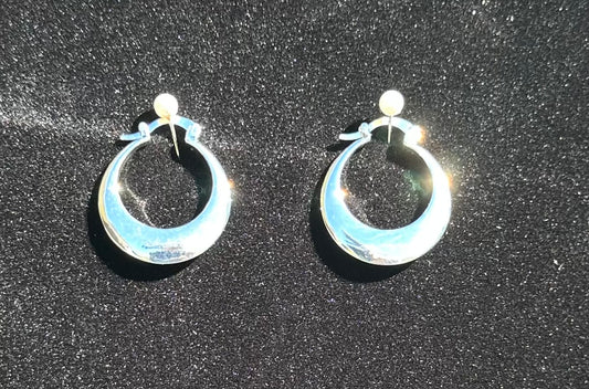 Stirling Silver 2.5cm Hoop Earring