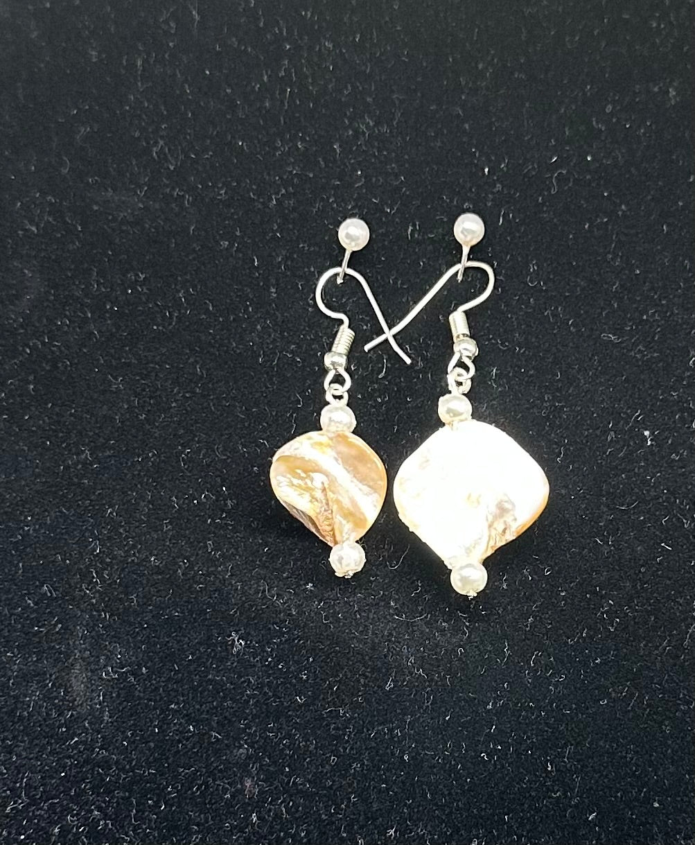 Keshi Pearl and bead Earrings