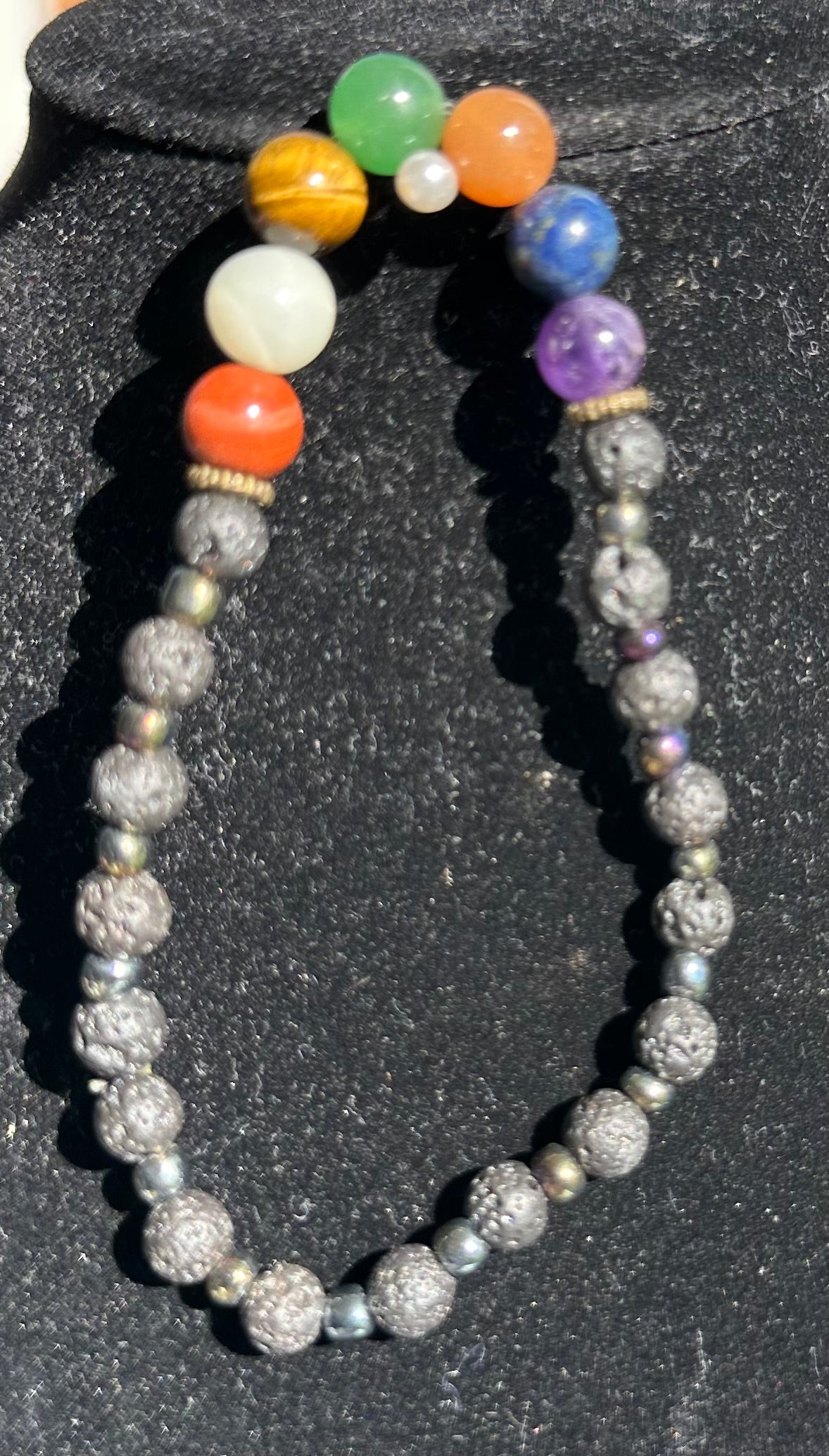 Chakra and lava stone Bracelet