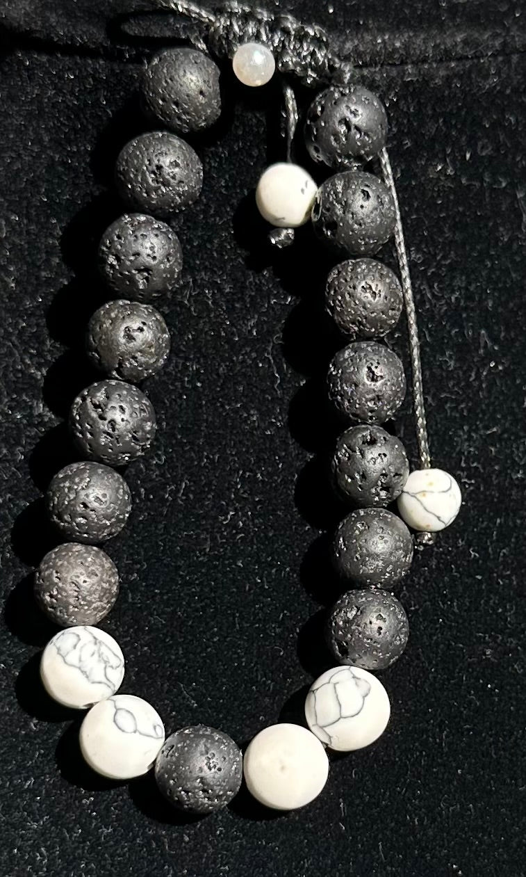 Howlite and lava stone Bracelet
