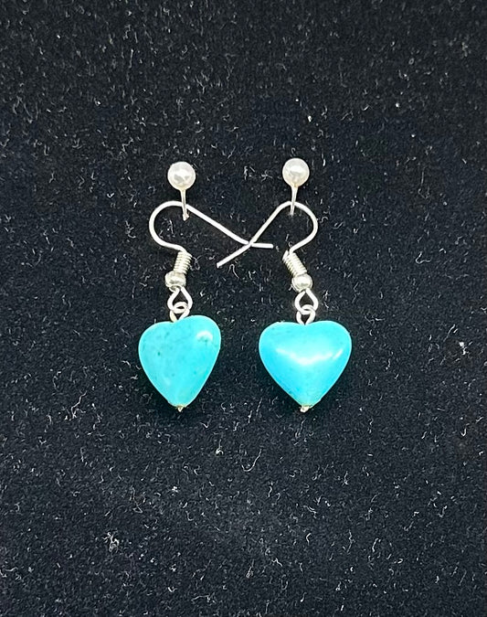 Turquoise heart earrings