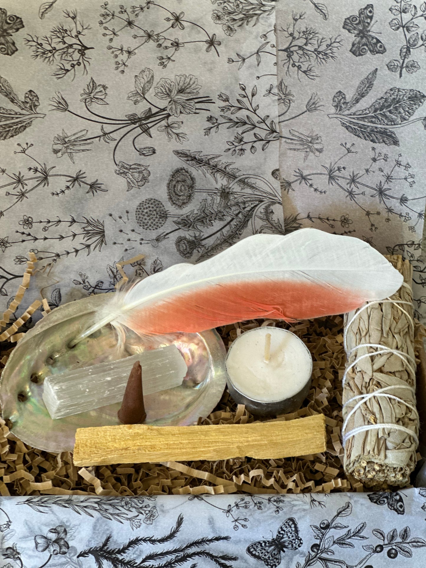 Sage Smudge kit - Pink feather