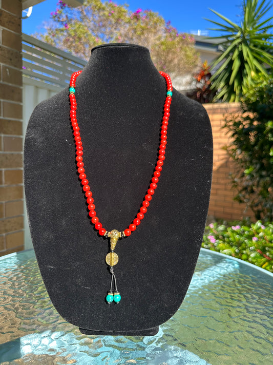Red Turquoise Mala
