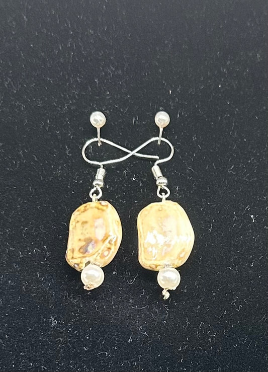 Polymer Clay and Resin Earrings with bead