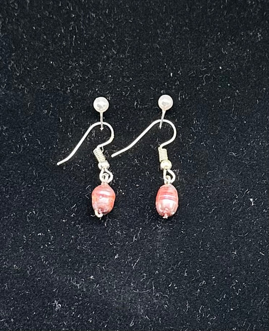 Natural Pink Pearl Drop earrings