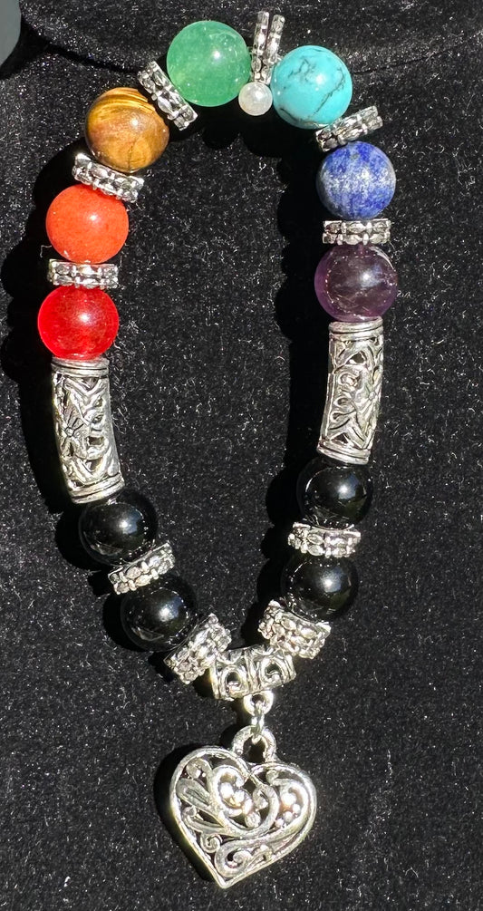 Chakra with heart Bracelet