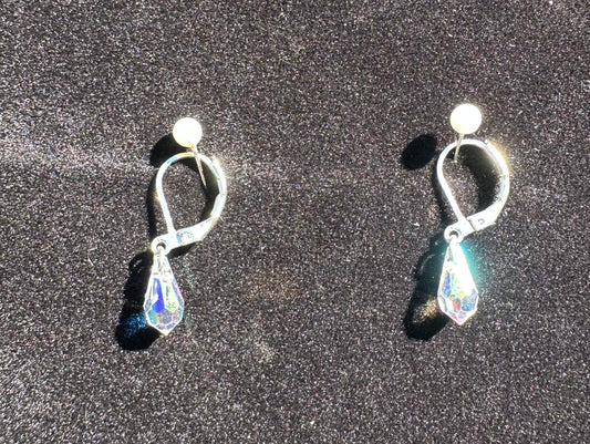 Swarovski Crystal drop hoop earrings